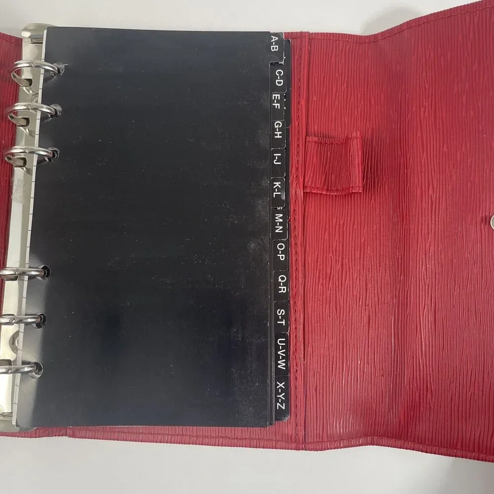 Book of Days Red Bi-fold Binder Personal Compact Planner, 6 rings